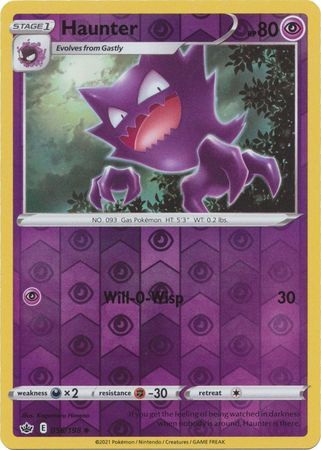 Haunter 56/198 SWSH Chilling Reign Reverse Holo Uncommon Pokemon Card TCG Near Mint 