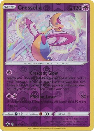 Cresselia 64/198 SWSH Chilling Reign Reverse Holo Rare Pokemon Card TCG Near Mint