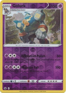 Golurk 66/198 SWSH Chilling Reign Reverse Holo Rare Pokemon Card TCG Near Mint