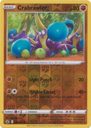 Crabrawler 84/198 SWSH Chilling Reign Reverse Holo Common Pokemon Card TCG Near Mint