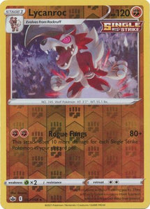 Lyanroc 87/198 SWSH Chilling Reign Reverse Holo Rare Pokemon Card TCG Near Mint