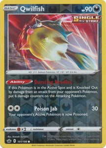 Qwilfish 101/198 SWSH Chilling Reign Reverse Holo Common Pokemon Card TCG Near Mint