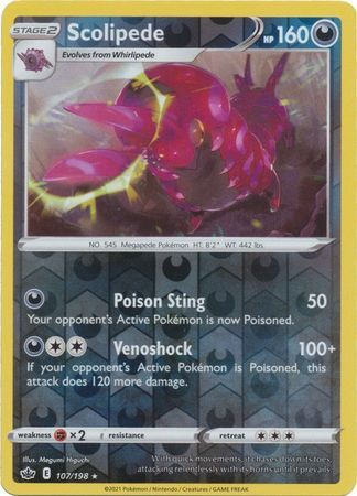 Scolipede 107/198 SWSH Chilling Reign Reverse Holo Rare Pokemon Card TCG Near Mint