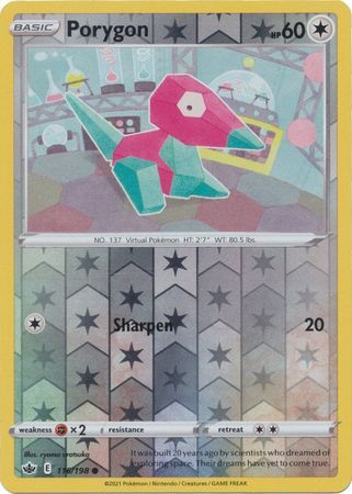 Porygon 116/198 SWSH Chilling Reign Reverse Holo Common Pokemon Card TCG Near Mint