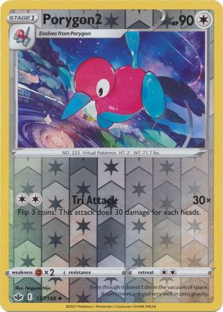 Porygon 2 117/198 SWSH Chilling Reign Reverse Holo Uncommon Pokemon Card TCG Near Mint 