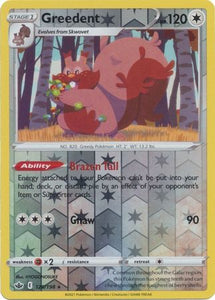 Greedent 128/198 SWSH Chilling Reign Reverse Holo Rare Pokemon Card TCG Near Mint