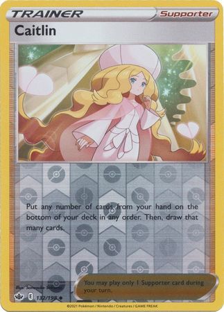 Caitlin 132/198 SWSH Chilling Reign Reverse Holo Uncommon Pokemon Card TCG Near Mint 