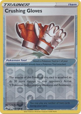 Crushing Gloves 133/198 SWSH Chilling Reign Reverse Holo Uncommon Pokemon Card TCG Near Mint 