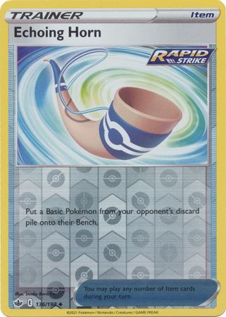 Echoing Horn 136/198 SWSH Chilling Reign Reverse Holo Uncommon Pokemon Card TCG Near Mint 