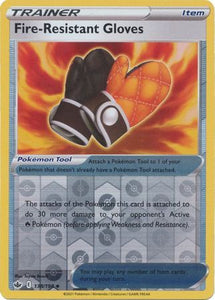 Fire Resistant Gloves 138/198 SWSH Chilling Reign Reverse Holo Uncommon Pokemon Card TCG Near Mint 