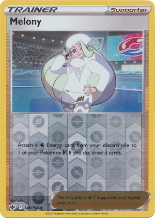 Melony 146/198 SWSH Chilling Reign Reverse Holo Uncommon Pokemon Card TCG Near Mint 