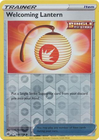 Welcoming Lanturn 156/198 SWSH Chilling Reign Reverse Holo Uncommon Pokemon Card TCG Near Mint 