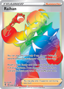 Raihan 224/203 SWSH Evolving Skies Full Art Holo Hyper Rare Pokemon Card TCG Near Mint
