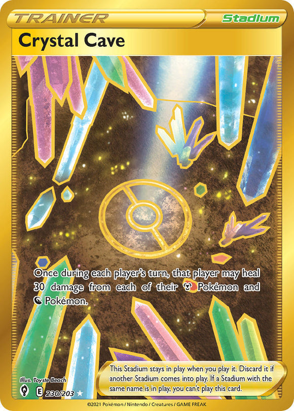 Crystal Cave 230/203 SWSH Evolving Skies Full Art Holo Secret Rare Pokemon Card TCG Near Mint