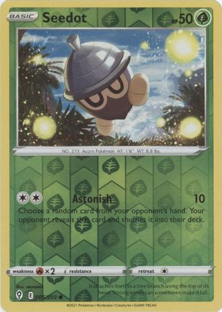 Seedot 5/203 SWSH Evolving Skies Reverse Holo Common Pokemon Card TCG Near Mint