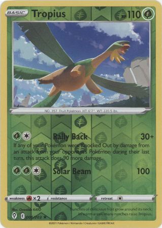 Tropius 6/203 SWSH Evolving Skies Reverse Holo Rare Pokemon Card TCG Near Mint
