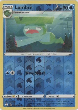 Lombre 33/203 SWSH Evolving Skies Reverse Holo Uncommon Pokemon Card TCG Near Mint 