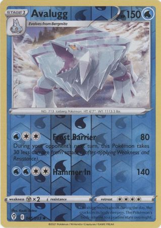 Avalugg 45/203 SWSH Evolving Skies Reverse Holo Uncommon Pokemon Card TCG Near Mint 