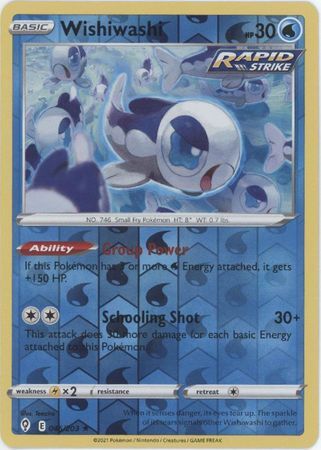 wishiwashi pokemon card price Wishiwashi 46/203 SWSH Evolving Skies Reverse Holo Rare Pokemon Card T – Kawaii Collector