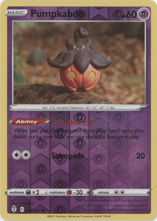 Pumpkaboo 76/203 SWSH Evolving Skies Reverse Holo Common Pokemon Card TCG Near Mint