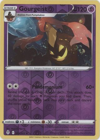 Gourgeist 77/203 SWSH Evolving Skies Reverse Holo Rare Pokemon Card TCG Near Mint