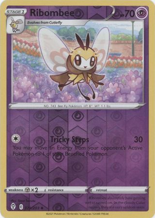 Ribombee 79/203 SWSH Evolving Skies Reverse Holo Uncommon Pokemon Card TCG Near Mint 