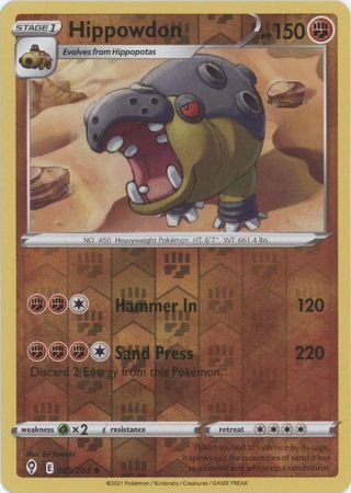 Hippowdon 85/203 SWSH Evolving Skies Reverse Holo Uncommon Pokemon Card TCG Near Mint 