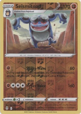 Seismitoad 90/203 SWSH Evolving Skies Reverse Holo Rare Pokemon Card TCG Near Mint