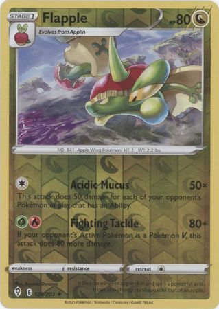 Flapple 120/203 SWSH Evolving Skies Reverse Holo Rare Pokemon Card TCG Near Mint