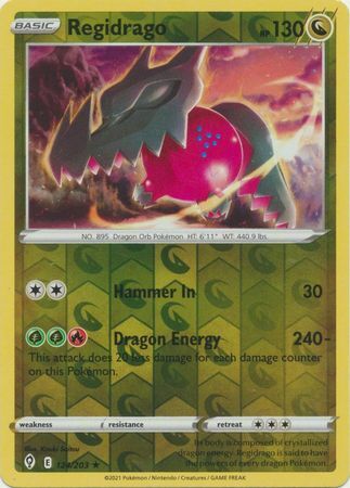 Regidrago 124/203 SWSH Evolving Skies Reverse Holo Rare Pokemon Card TCG Near Mint