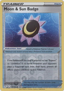 Moon & Sun Badge 151/203 SWSH Evolving Skies Reverse Holo Uncommon Pokemon Card TCG Near Mint