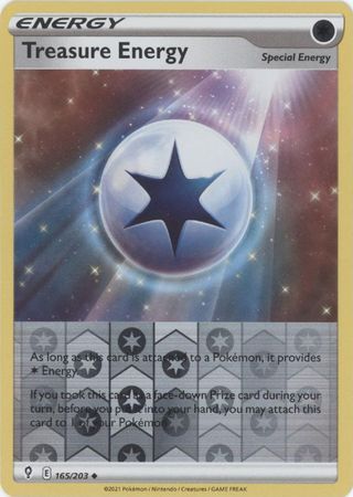 Treasure Energy 165/203 SWSH Evolving Skies Reverse Holo Uncommon Pokemon Card TCG Near Mint 