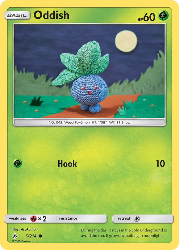 Oddish 6/214 SM Unbroken Bonds Common Pokemon Card TCG Near Mint Pack Fresh