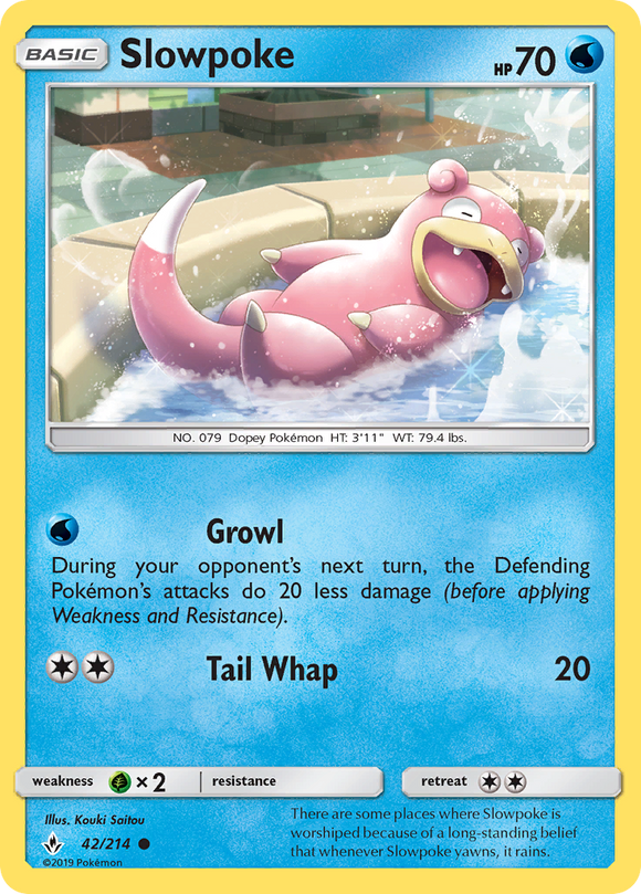 Slowpoke 42/214 SM Unbroken Bonds Common Pokemon Card TCG Near Mint Pack Fresh