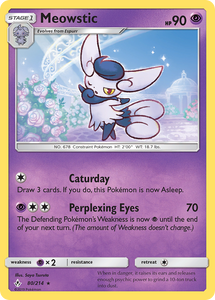 Meowstic 80/214 SM Unbroken Bonds Rare Pokemon Card TCG Near Mint Pack Fresh