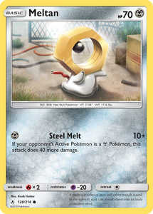 Meltan 128/214 SM Unbroken Bonds Common Pokemon Card TCG Near Mint Pack Fresh