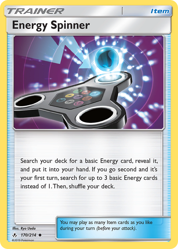 Energy Spinner 170/214 SM Unbroken Bonds Uncommon Trainer Pokemon Card TCG