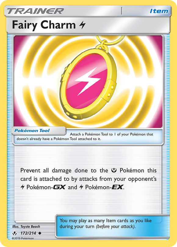 Fairy Charm (Lightning) 172/214 SM Unbroken Bonds Uncommon Trainer Pokemon Card TCG