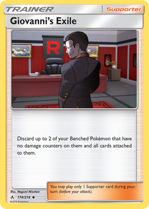 Giovanni's Exile 174/214 SM Unbroken Bonds Uncommon Trainer Pokemon Card TCG