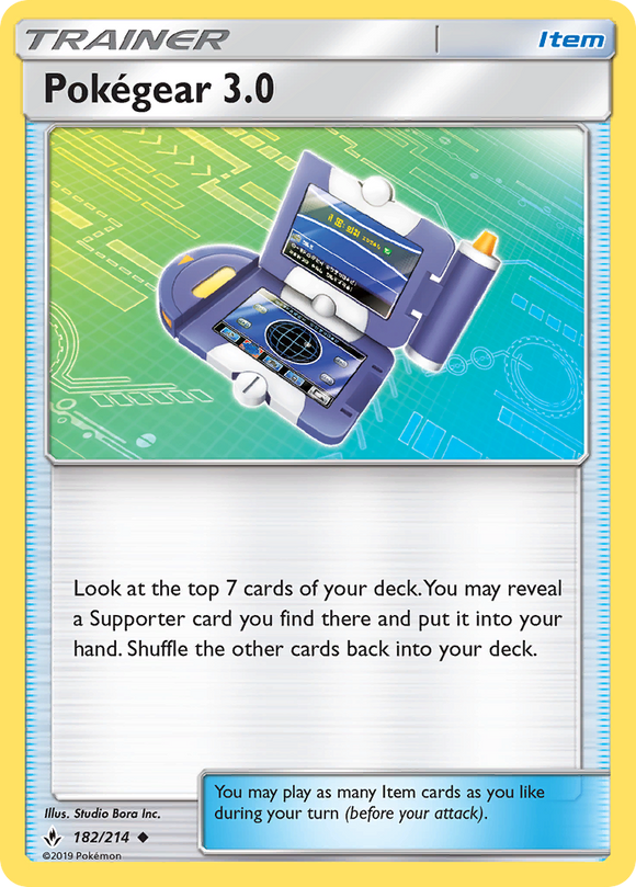 Pokegear 3.0 182/214 SM Unbroken Bonds Uncommon Trainer Pokemon Card TCG