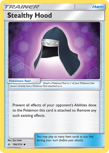 Stealthy Hood 186/214 SM Unbroken Bonds Uncommon Trainer Pokemon Card TCG