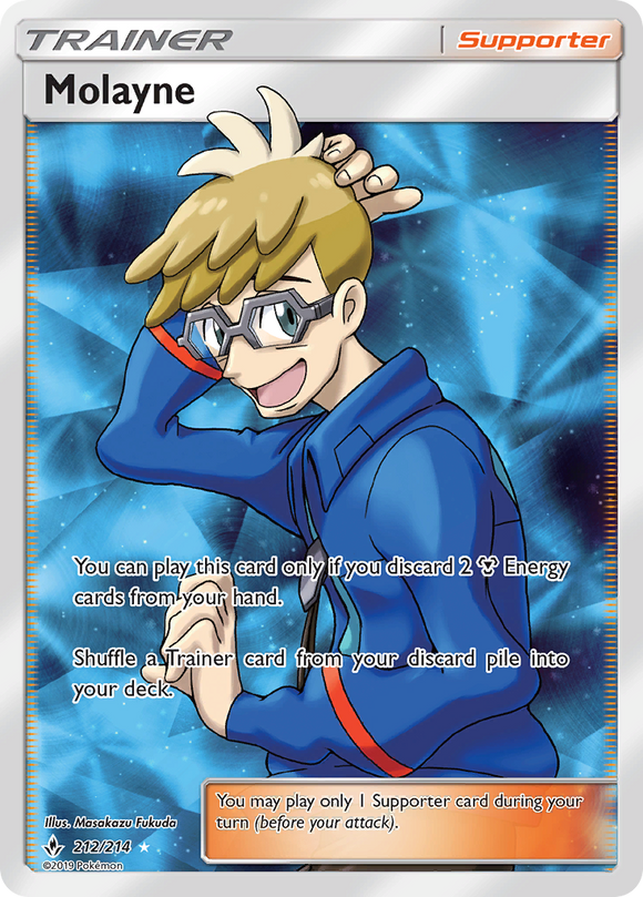 Molayne 212/214 SM Unbroken Bonds Holo Trainer Ultra Rare Full Art Pokemon Card TCG