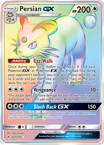 Persian GX 227/214 SM Unbroken Bonds Holo Hyper Rare Rainbow Full Art Kawaii Collector Persian GX 227/214 SM Unbroken Bonds Holo Hyper Rare Rainbow Full Art Kawaii Collector