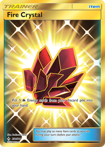 Fire Crystal 231/214 SM Unbroken Bonds Holo Secret Rare Gold Full Art Trainer Pokemon Card TCG