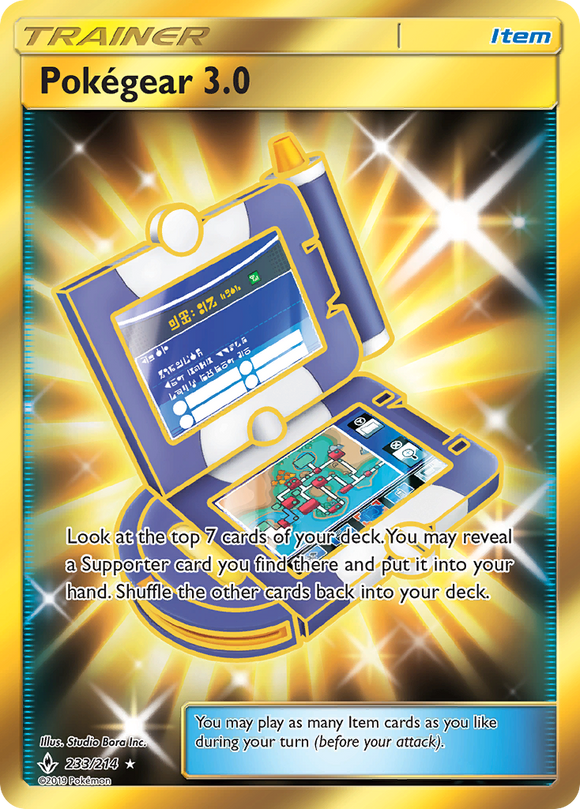Pokegear 3.0 233/214 SM Unbroken Bonds Holo Secret Rare Gold Full Art Trainer Pokemon Card TCG