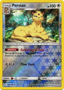 Persian 148/214 SM Unbroken Bonds Reverse Holo Rare Pokemon Card TCG Near Mint Pack Fresh