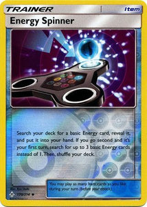 Energy Spinner 170/214 SM Unbroken Bonds Reverse Holo Uncommon Trainer Pokemon Card TCG