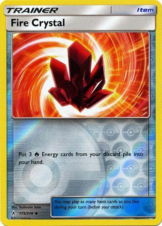 Fire Crystal 173/214 SM Unbroken Bonds Reverse Holo Uncommon Trainer Pokemon Card TCG