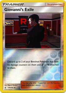 Giovanni's Exile 174/214 SM Unbroken Bonds Reverse Holo Uncommon Trainer Pokemon Card TCG