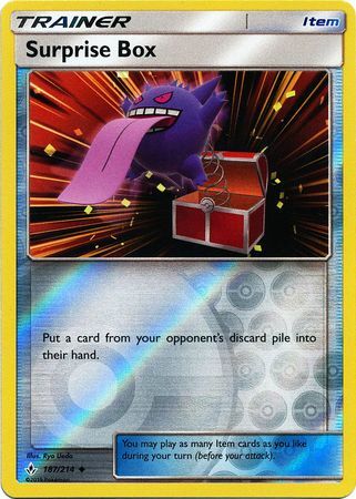 Surprise Box 187/214 SM Unbroken Bonds Reverse Holo Uncommon Trainer Pokemon Card TCG